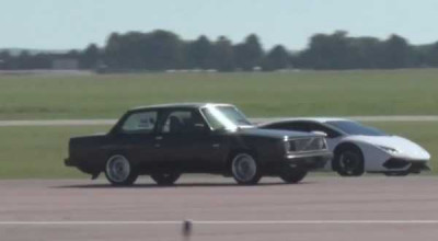 Drag Race: Volvo 242 versus Lamborghini Huracan! (VIDEO) - Photo