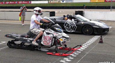Incredible race between a snowmobile and a Ferrari! Find out who emerged victorious! (VIDEO) - Photo
