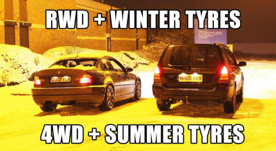 All-wheel drive and summer tires VS rear wheel drive and winter tires. Who will win? (VIDEO) - Photo