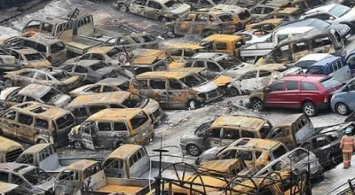 Over 500 cars burned in a parking lot! The damage amounts to 3 million euro! - Photo