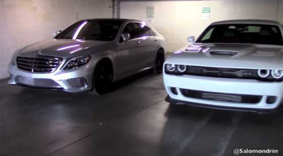 Audio Test: Mercedes-Benz S65 AMG versus Dodge Challenger SRT Hellcat! (VIDEO) - Photo