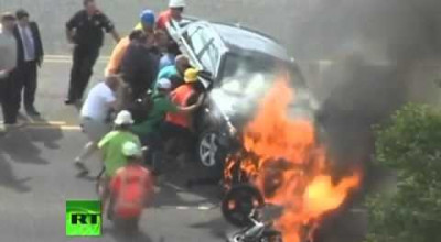 Is this a good example? Victim saved from burning car. - Photo