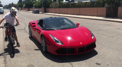 Bicycle Versus Ferrari! - Photo