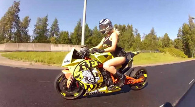 Bomber Babe 2014 rides KTM RC8R Bee-DrifteR - Photo