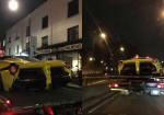 London Crash Involving a Yellow LaFerrari - Photo