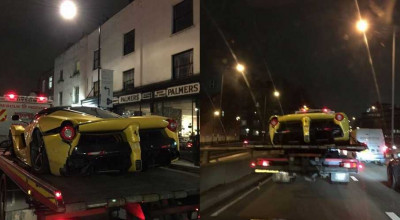 London Crash Involving a Yellow LaFerrari - Photo