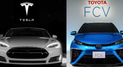 Tesla vs Toyota - Electric Power vs Hydrogen Power - Photo