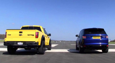 Top Gear Battle: Ford VelociRaptor versus Range Rover Sport SVR (VIDEO) - Photo