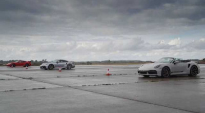 Shocking Drag Race: 911 Turbo S Coupe, 911 Turbo S cabriolet, and a GT3  - Photo