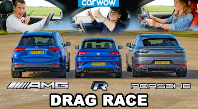 Drag Race: AMG GLE 53 vs. Porsche Cayenne Coupe vs. VW T-Roc R - Photo