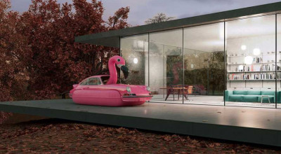 A 911 Porsche Pink Flamingo? All You Need Is Courage, Imagination And Digital Art Skills. - Photo