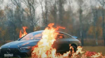 Russian Blogger Sets His Mercedes-<span style='background: #ff0000'>AMG</span> GT 63S On Fire! - Photo