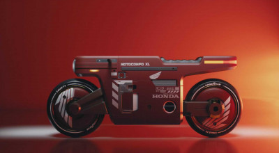 Honda Motocompo Electric Cafe Racer Is Envisioned By A Designer - Photo