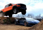 YouTuber Jumps Over His $800,000 Lamborghini With His 700 HP Ram TRX - Photo