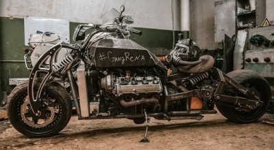 The Gangrene Is A Custom Motorcycle Constructed By A Russian Guy Using A V8 Lexus Engine - Photo
