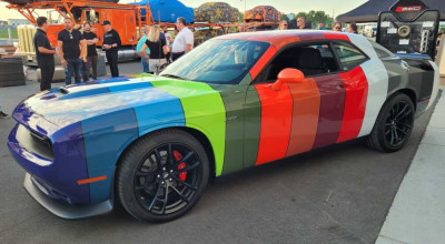 Dodge Challenger Received Limited-Edition Multicolor Wrap Displaying All 14 Of Its New Colors - Photo