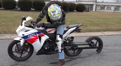 Motorcycle With A Split Wheel: An Insanely Custom Concoction - Photo