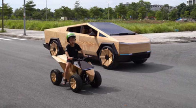 The Viet Constructed A Tesla Cybertruck Out Of Wood - Photo