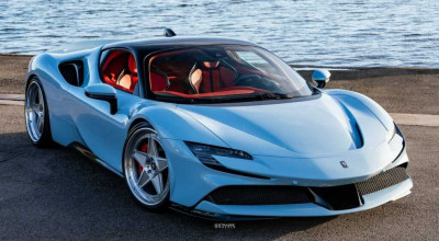 Redefining Tradition: The Gulf Blue <span style='background: #ff0000'>Ferrari</span> SF90 Stradale Masterpiece - Photo