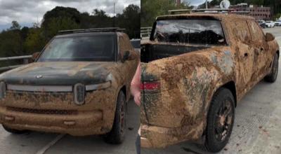 Rivian R1T Survives Hurricane Floods and Drives Away Like a Champ - Photo