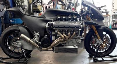 This Insane Motorcycle Packs A 400-HP Ferrari F355 V8 Engine - Photo