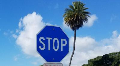 Hawaii's Blue Stop Signs: Why They're on Private Property - Photo