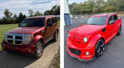 Someone Turned a Dodge Nitro Into a Pickup — Then Gave It a Camaro Face - Photo