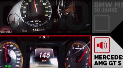 The acceleration test Mercedes-AMG GT S and BMW M5 30 year Anniversary ...
